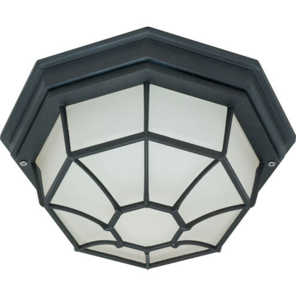 Brentwood 1 Light 11 inch Textured Black Outdoor Flushmount